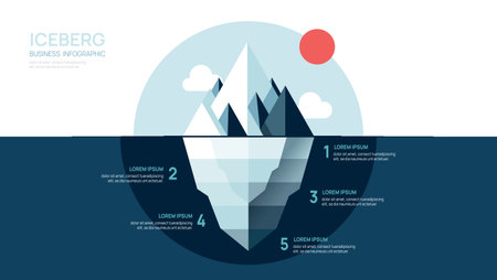 Iceberg infographic template for business. Modern 4 steps to success template vector infographics.のイラスト素材