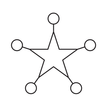 star infographic jigsaw Flat Line vector illustration.のイラスト素材