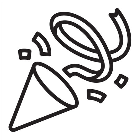 confetti line icon vector illustration.のイラスト素材