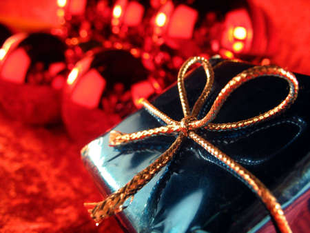 Christmas present with very special gift insideの写真素材