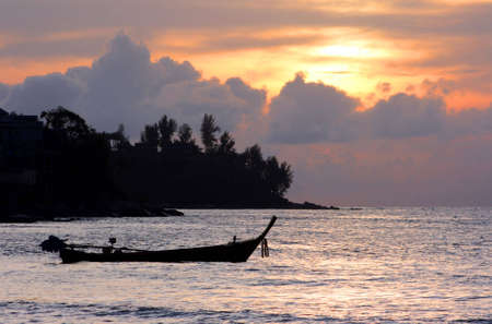 Long tail boat waiting for the next tripの写真素材