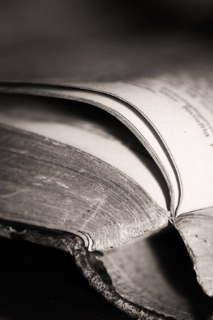 An old book in black and white