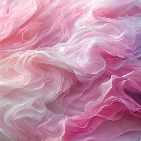 Abstract background of pink and white silk drapery. 3D renderingの素材