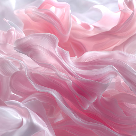 Abstract background of pink and white fabric. 3d rendering, 3d illustration.の素材