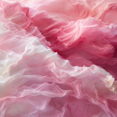 abstract background of pink and white silk or satin fabric textureの素材