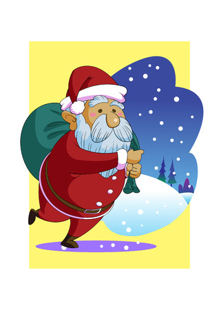 Christmas santa claus wallpaper cartoon vectorのイラスト素材