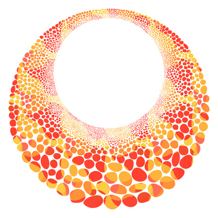 orange with yellow mosaic circle stones templateのイラスト素材