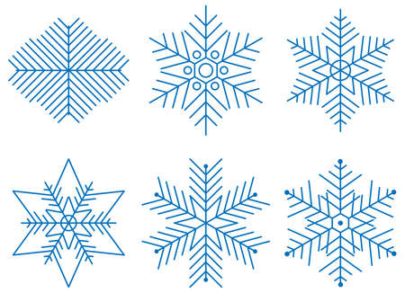 Vector illustration of snowflakes on a white backgroundのイラスト素材