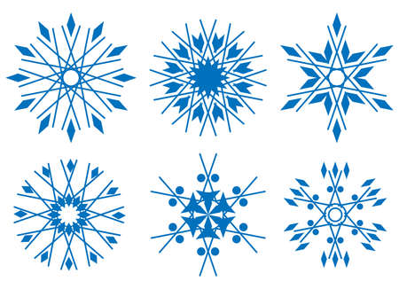 Vector illustration of snowflakes on a white backgroundのイラスト素材