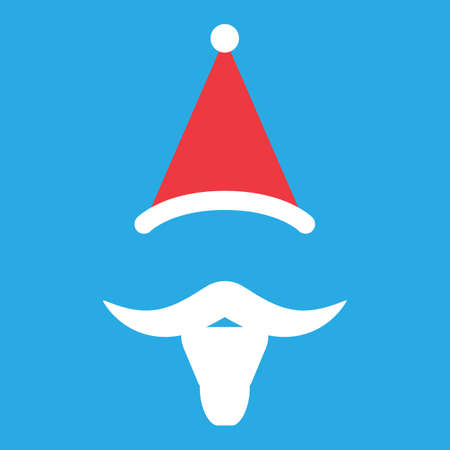 Merry christmas logo with santa hat, vectorのイラスト素材