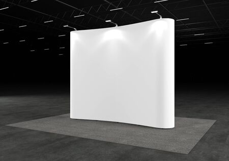 exhibition stand 3d render in hallの写真素材