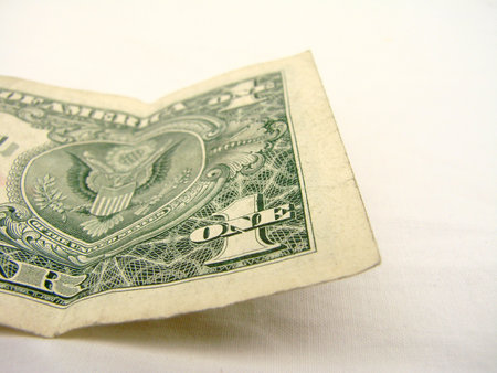 Single Dollar Bill Isolated Back