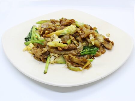 Fried rice noodles thai food background.の写真素材