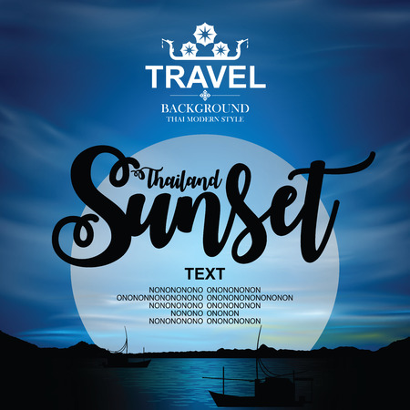 Thailand sunset Background. Vector illustration.のイラスト素材