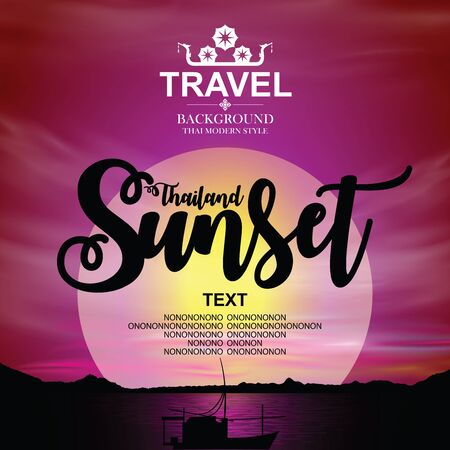 Thailand sunset Background. Vector illustration.のイラスト素材