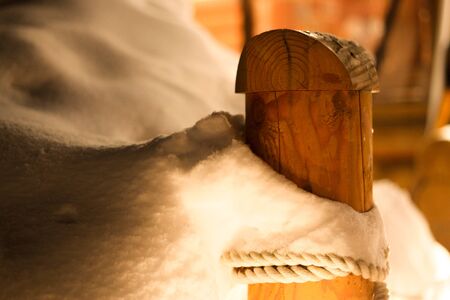 White snow season in Sapporo, Japan background.の写真素材