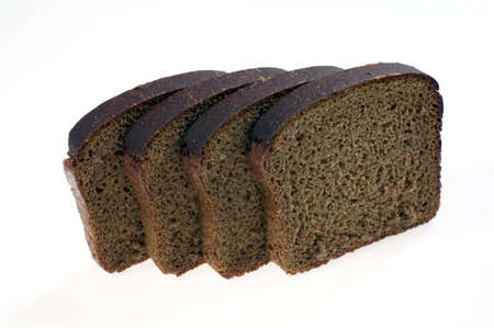 rye-bread close-up on white background