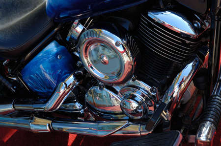 retro-styled motorcycle close-upの写真素材