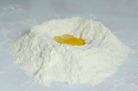 flour and egg, cookie preparation
