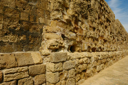 Ancient wall of old Acre city, Israelの写真素材