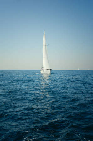 Racing yacht in a sea