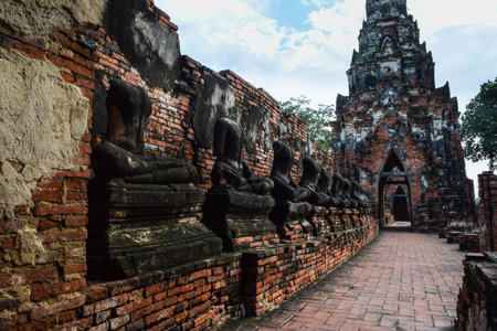 Wat Chaiwatthanaram is ancient buddhist temple, famous and major tourist attraction religious of Ayutthaya Historical Park in Phra Nakhon Si Ayutthaya Province, Thailandの写真素材