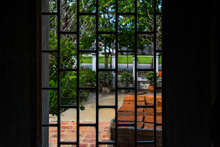 Wrought iron windowの写真素材