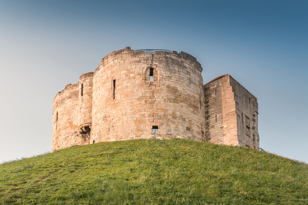Clifford's Tower on the Hill in Twilight located in York, UKのeditorial素材
