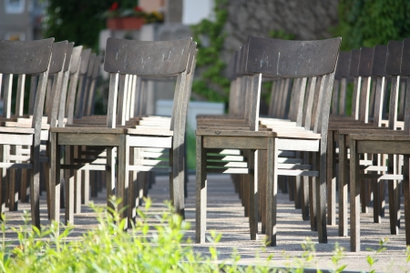 rows of chairsの写真素材