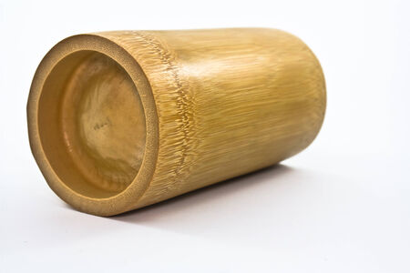 bomboo cylinder on white backgroundの写真素材