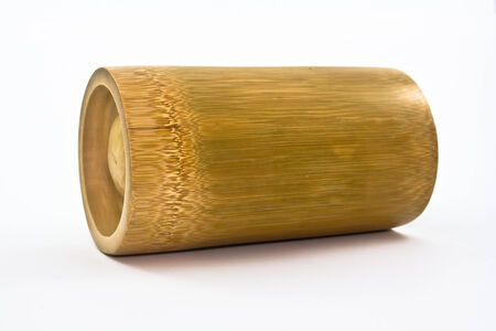 bomboo cylinder on white backgroundの写真素材