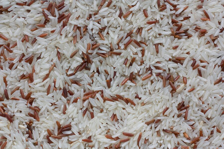 brow and white mix riceの写真素材