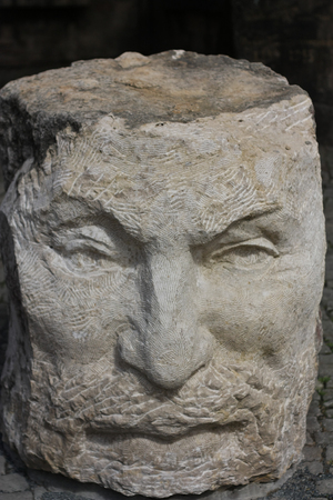 head sculpture of ancient manの写真素材