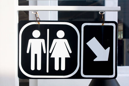 Separate toilet signs men women.の写真素材