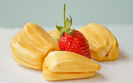 strawberries and jack fruitの写真素材