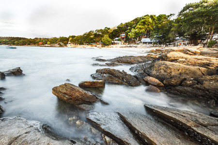 Colorful sunset on islandの写真素材