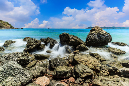 Colorful sunset on islandの写真素材