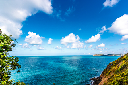 Colorful sunset on islandの写真素材