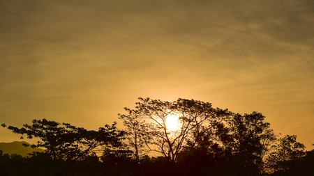 sunset on the mountainの写真素材