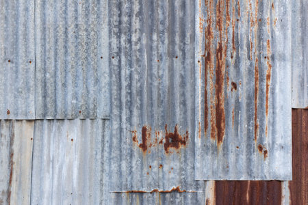 Rusted galvanized iron plateの写真素材