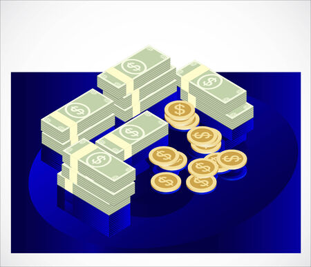 Dollar bill coin cash icon のイラスト素材