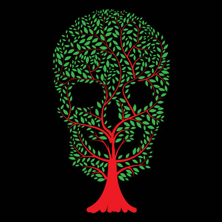 Vector  illustration of  Skull  tree のイラスト素材