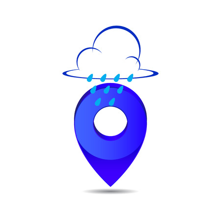 Weather pin pointer icon symbol vector on white backgroundのイラスト素材