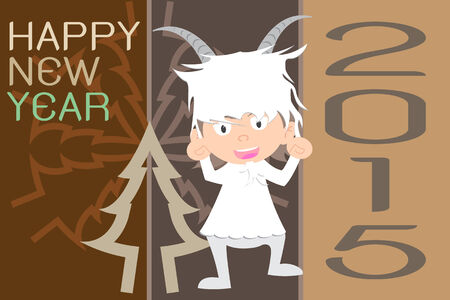 Chinese New Year of the Goat 2015, happy new year vectorのイラスト素材