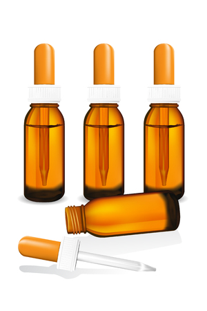 illustration of glass  bottle with pipe dropper vector isolated.のイラスト素材