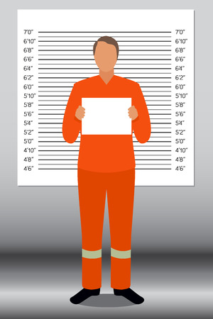 Prisoner in police lineup backdrop illustration vectorのイラスト素材