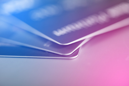 Credit cards on the table. shallow focus and soft tone, business concept.の写真素材
