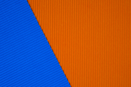 Blue and orange corrugated paper texture, use for background. vivid colour with copy space for add text or object.の写真素材