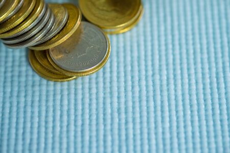 Stacks of coins with copy space for business and financial concept idea. shallow focus.