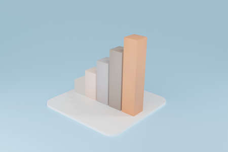Business graph or bar chart diagram. Growth business and financial concept. 3d render.の写真素材